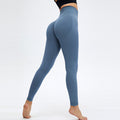 Seamless basic yoga high-waisted butt-lifting workout leggings with back v-shape design