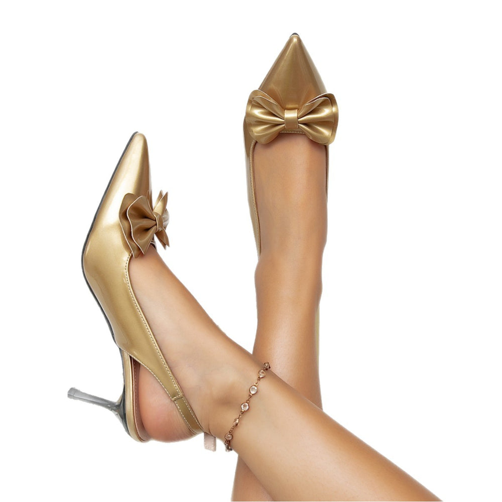 French bow stiletto pointed-toe heels - women's comfortable, versatile, sexy, and elegant closed-toe sandals - perfect with dresses