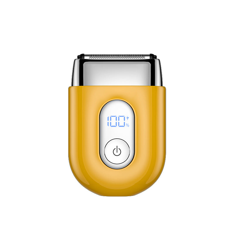 Reciprocating three-blade mini alloy electric shaver washable digital display fast charging portable travel men's razor