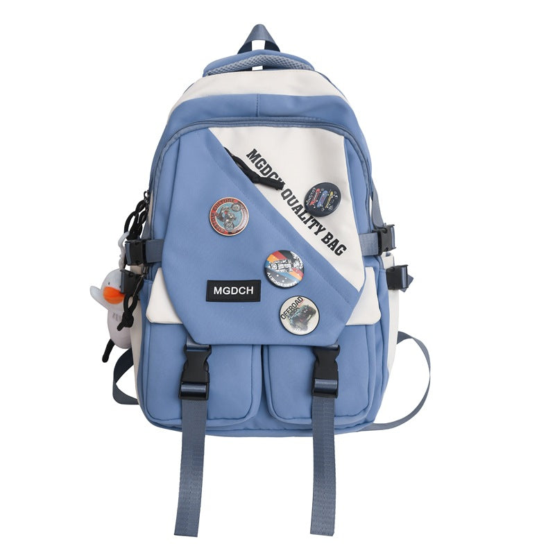 New large-capacity travel computer backpack, junior high school student schoolbag, light weight, strong and durable, waterproof backpack.