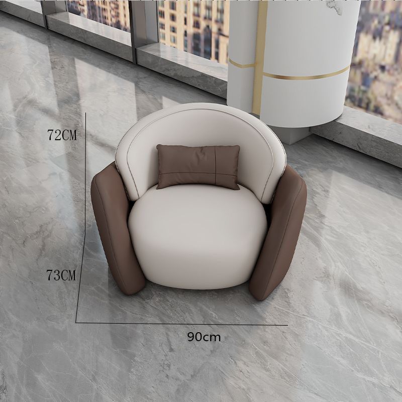 New arrival business negotiation sofa leather art lobby creative casual reception table and chairs orange and white surrounded combination furniture