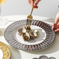 Insaccessible luxury ceramic western food plate scandinavian relief restaurant for home steak plate fruit dessert plate model room plate