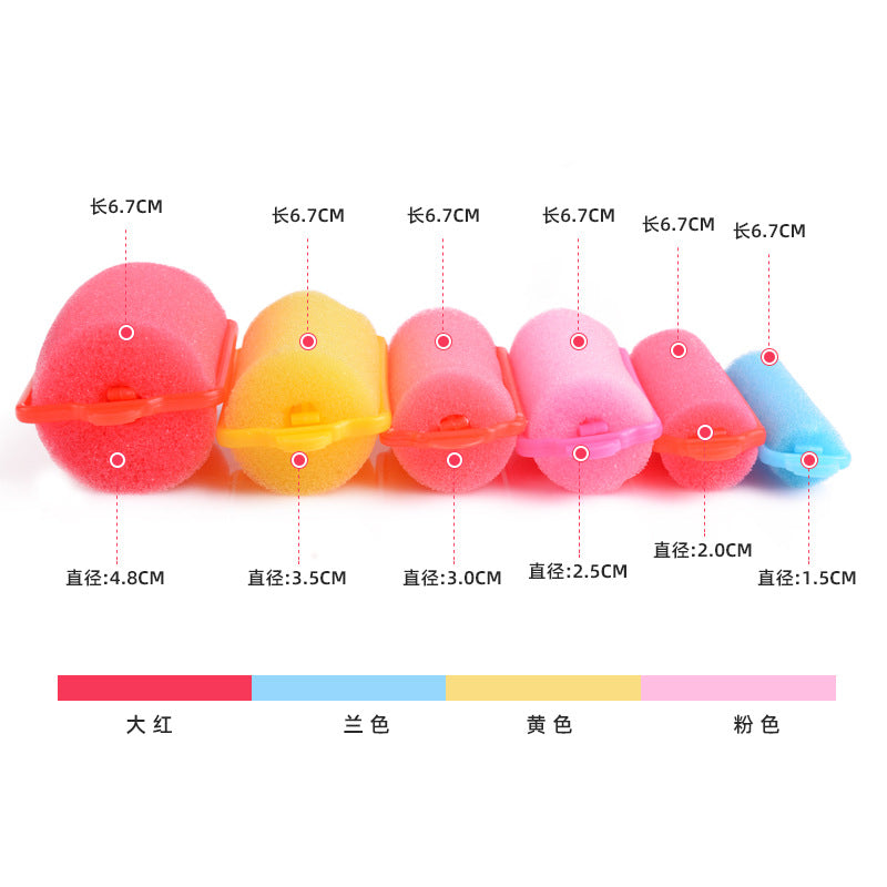Cross-border hot-selling inner buckle sponge foam curling iron, lazy bangs curling hair artifact, fluffy sponge hair curl