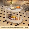 Small apartment mobile oval cream coffee table, sofa side table, small table, living room storage and snack cart