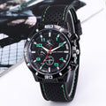 28029 new wish export sports silicone fashion racing business quartz men's watch wholesale