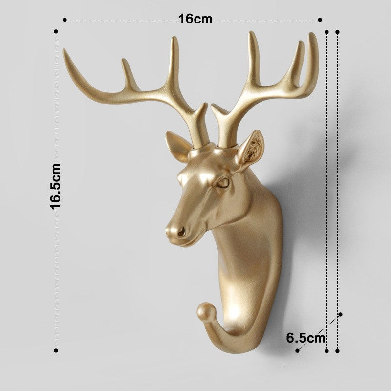 European-style decorative wall hooks - super strong adhesive, no-drill door back hooks, multi-purpose deer head hooks for hanging clothes