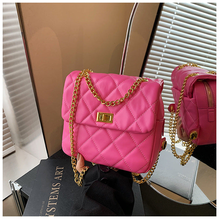 Cross-border diamond chain small bag women's 2025 summer new fashion and leisure foreign style shoulder bag backpack