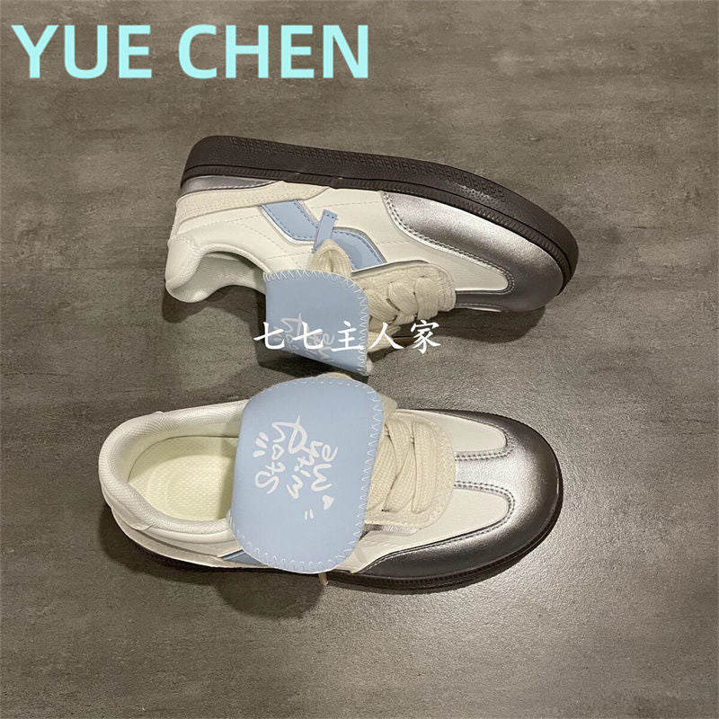 2024 summer new little white shoes women's niche do not collide with popular retro German training shoes thin versatile casual board shoes