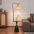 Cream style storage rack all-in-one floor lamp living room sofa next to a few ornaments atmosphere lamp bedroom bedside counter lamp