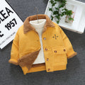 Boys' corduroy jacket - new  stylish & trendy baby thickened jacket - winter fleece-lined top - children's cotton coat