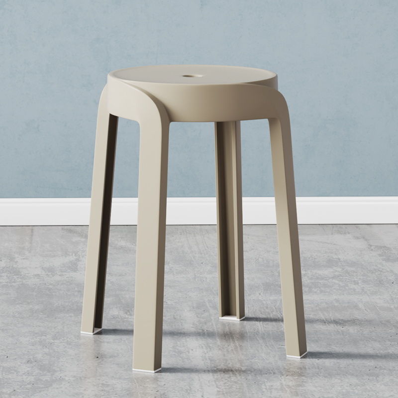 Influencer-approved fashionable plastic stool - thickened, stackable, round stool for home use - nordic dining stool - minimalist creative windmill stool - wholesale