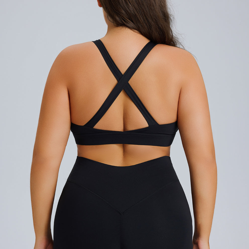 new plus size sports bra - push-up, shockproof, women's activewear bra for outdoor running, fitness, and yoga