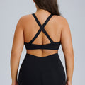 new plus size sports bra - push-up, shockproof, women's activewear bra for outdoor running, fitness, and yoga