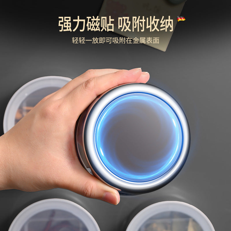 304 spice box magnetic storage box grid box household kitchen pepper material seasoning storage box seasoning sealed box