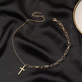 European and american cross-border new asymmetrical cross pendant necklace - unique, chic, minimalist, and versatile necklace for women