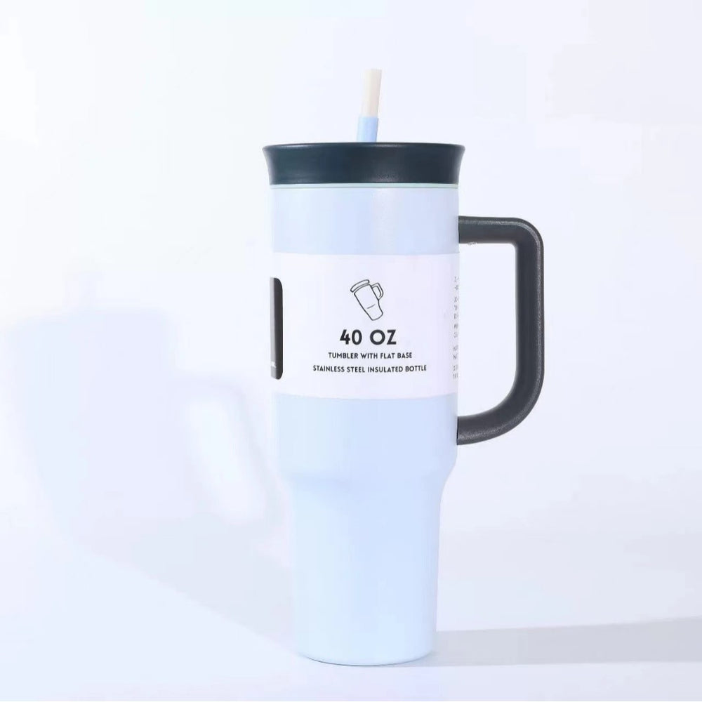 New arrival high-looking ice cup 304 stainless steel ice cup personalized coffee double drinking straw thermos cup wholesale