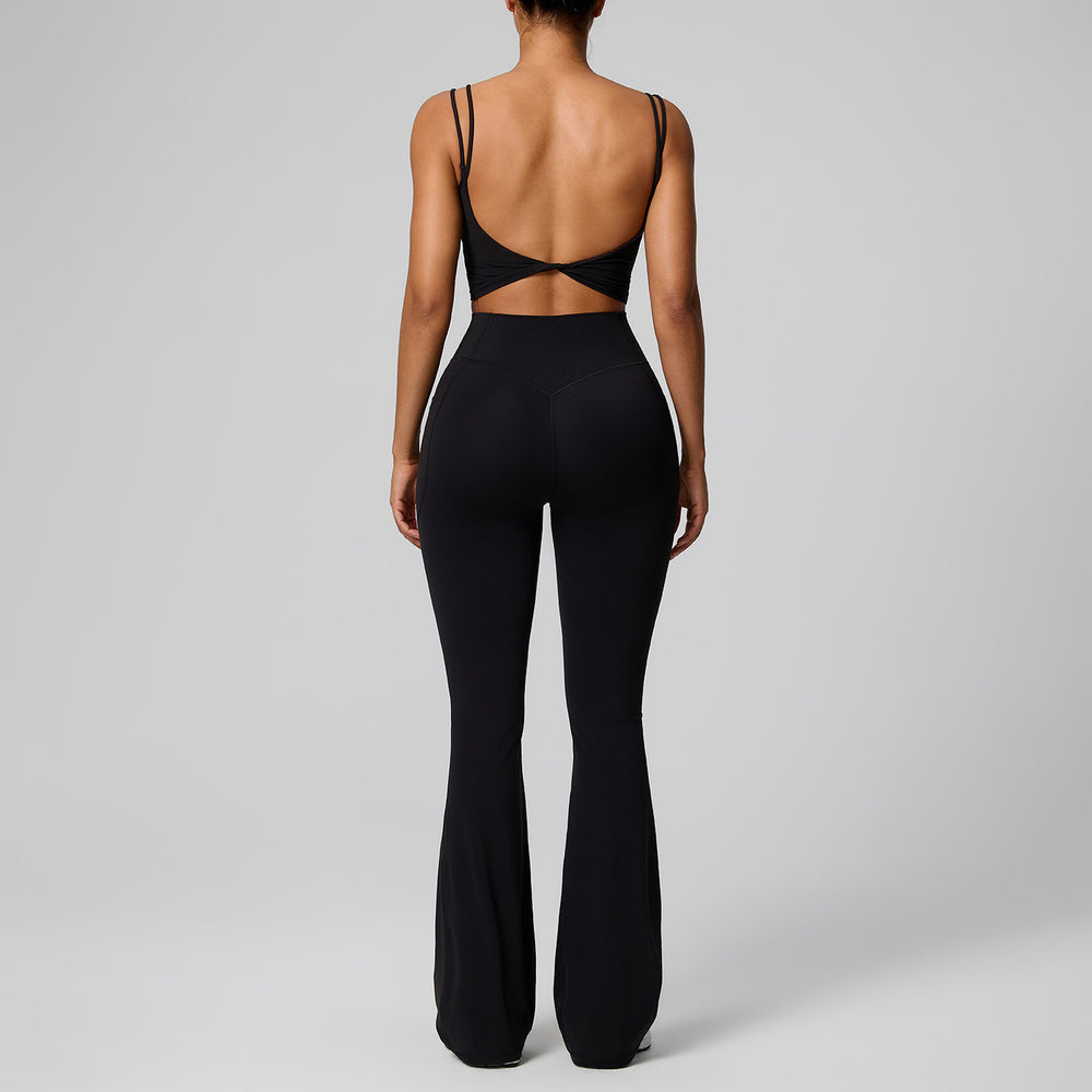 new women's activewear set: quick-dry running workout two-piece, pilates wide-leg yoga outfit