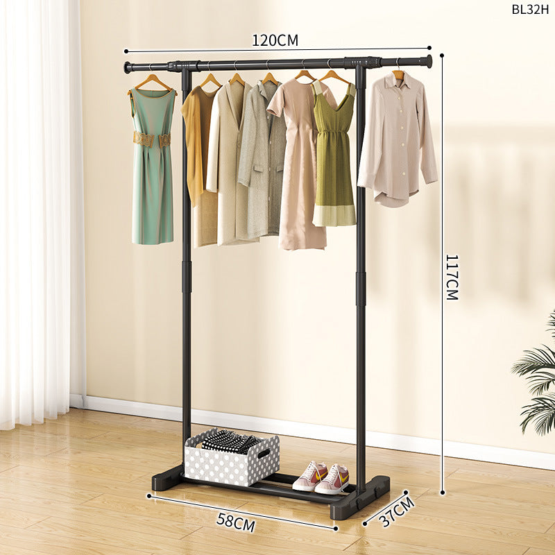 Clothes hanger floor-standing for home balcony indoor simple clothes drying pole movable clothes hanger student dormitory clothes drying rack