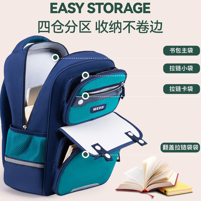New Elementary School Bag Children's 3rd-6th Grade Elementary School Student Lightweight Oxford Cloth Breathable Backpack Wholesale Distribution