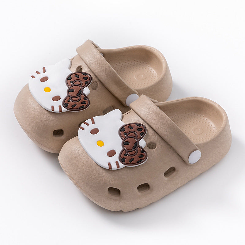 Eva kids' clogs - summer girls' indoor anti-slip leopard print kt cat slippers - toddler & big kids' beach sandals