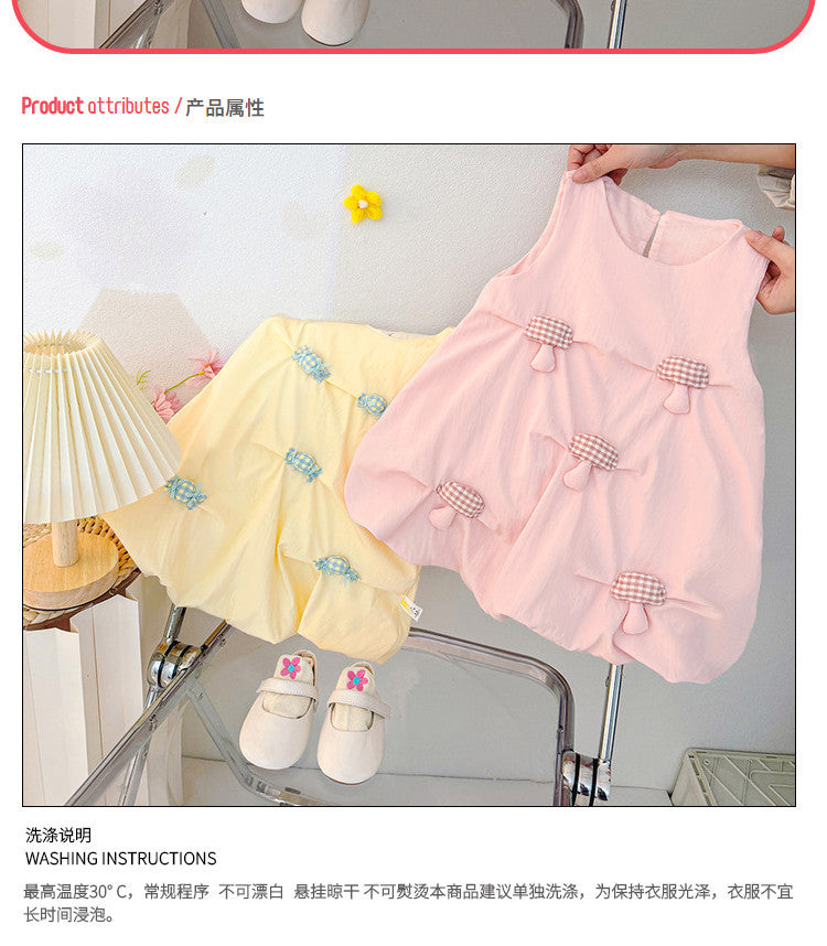 Girl summer bud skirt summer popularins baby k-styledress western style children's sleeveless vest skirt