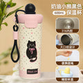 Cartoon floating ball thermos cup for girls, high-looking new arrival large-capacity water cup for students, straw cup wholesale