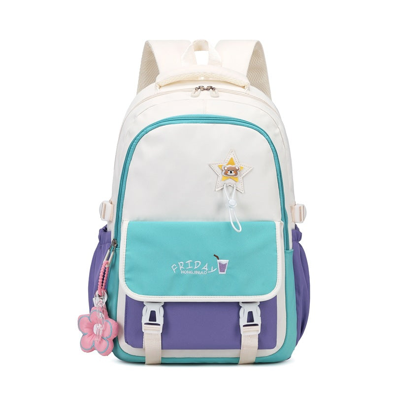 New student schoolbag grades 3-9 large-capacity backpack women's high-value fashion simple junior high school backpack