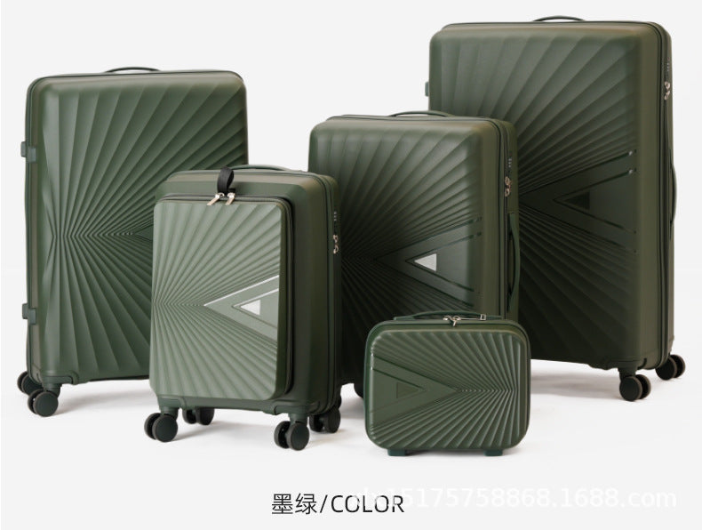 PP zipper box  set three sets of four trolley case sinking handle sinking lock color scheme explosion-proof rag factory wholesale