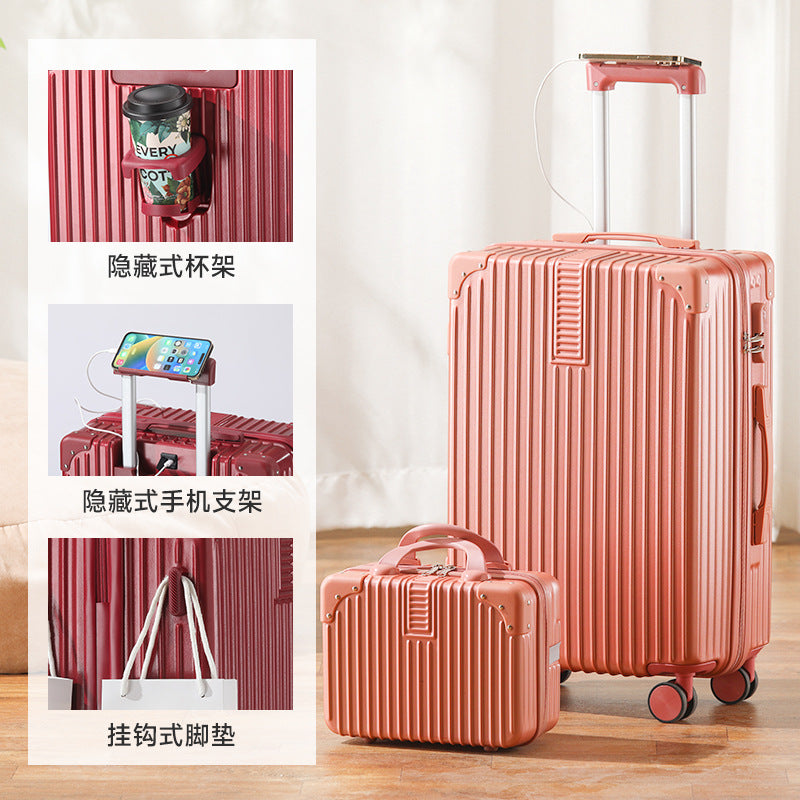 New multi-functional child and mother suitcase large-capacity men's and women's trolley case wear-resistant universal wheel suitcase password case