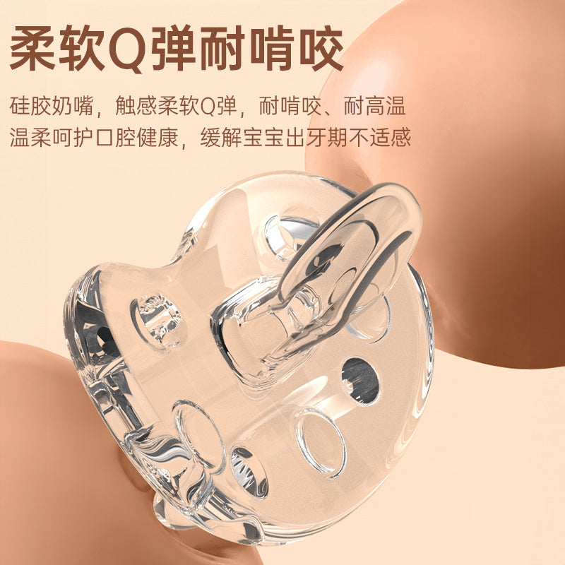Factory direct sales of all-liquid silicone, thumb type, nipple type, baby sleep all-silicone pacifier