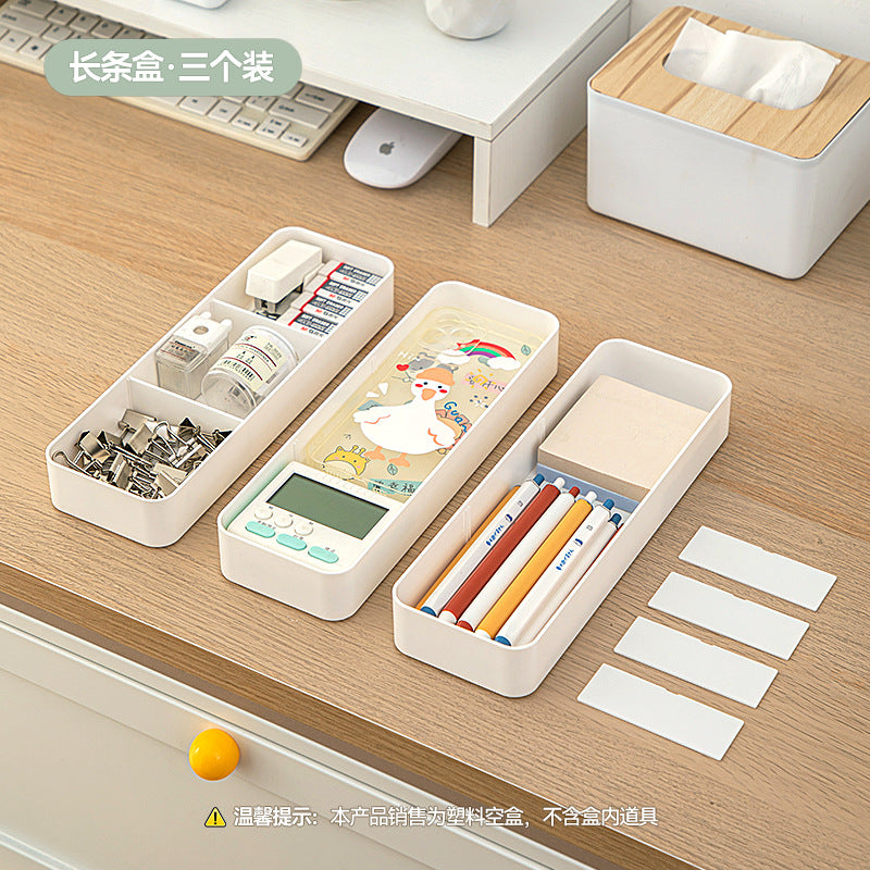 Multifunctional Square Storage Box Grid Plastic Retractable Storage Box Desktop Drawer Storage Stationery Storage Box