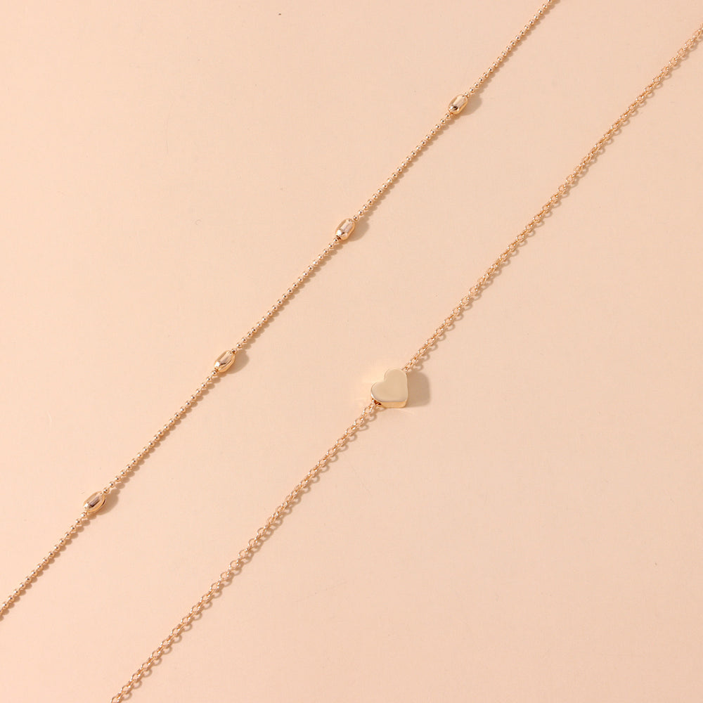 European and american cross-border jewelry: minimalist heart layered choker necklace - trendy, versatile, and chic heart pendant necklace for women
