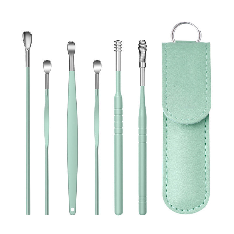 6-piece stainless steel earwax removal kit - double-ended, portable ear picks for kids, ear cleaning tools - in stock