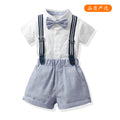 Kids dress first birthday summer boys short-sleeved white shirt boy host costume piano kindergarten performance costume