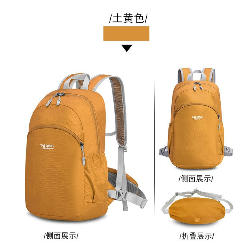 New backpack, portable female mountaineering outdoor sports travel bag, cycling large-capacity folding set, fanny pack.