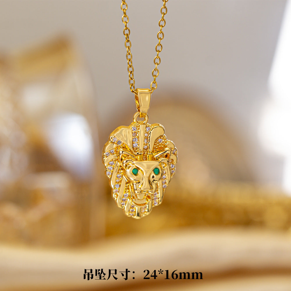 [titanium steel] cross-border popular copper micro-embedded necklace for women, stainless steel gold-plated electroplated high-end exquisite clavicle chain jewelry