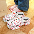 2025 summer new women's clogs - cute cartoon print, closed-toe, chunky sole, girly beach sandals