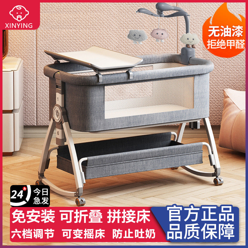 Baby crib - portable, foldable, multi-functional bassinet - newborn & toddler convertible bed
