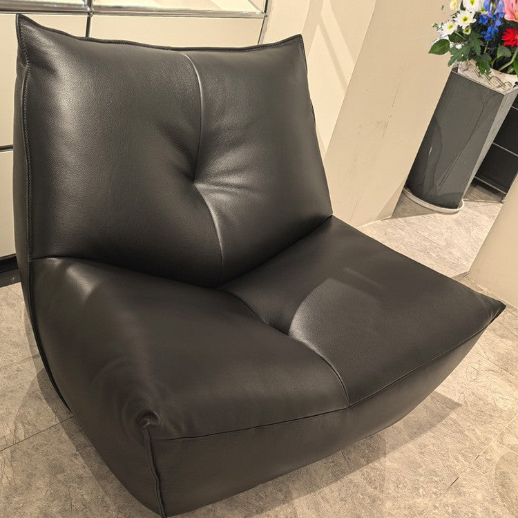 Casual chair recliner white ash solid wood feet living room balcony bedroom for home rest nap lazy small sofa chair