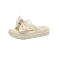 Platform sole high-top versatile sandals & slippers - women's summer new arrivals - chunky heel bow detail thong sandals