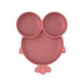 Oem personalized cartoon goldfish food grade silicone divided dinner plate kids learning to eat tableware cartoon silicone dinner plate