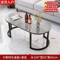 Thickened coffee table living room for home small apartmentaccessible luxury modern rock slab small table casual oval popularnordic coffee table
