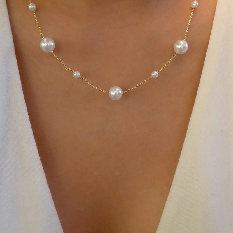Wholesale faux pearl necklaces - european & american cross-border fashion, vintage jewelry, women's luxury, niche, high-end choker collars