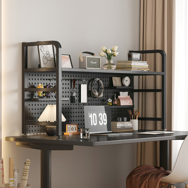 Desktop hole board wrought iron bookshelf, table shelf, dormitory layered storage rack, desk household finishing rack