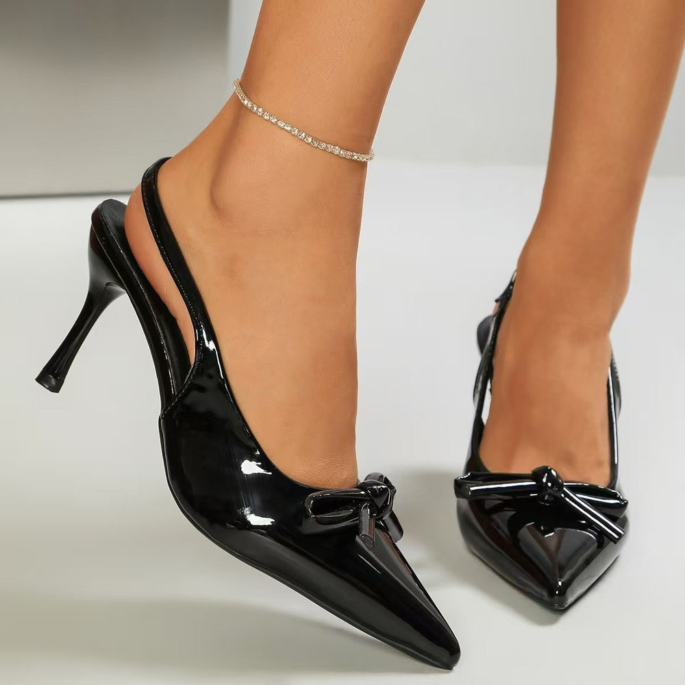 summer new arrival: plus-size women's casual comfortable slip-on fashion high heels with bow detail - wholesale