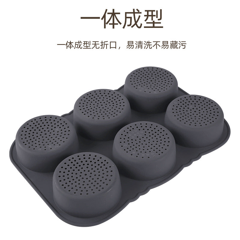 amazon food-grade silicone burger mold 6-cavity french bread mold easy release kitchen baking tool