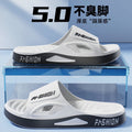 Men's summer sports slippers: new trendy outdoor beach, home, and bath thick-soled one-strap sandals