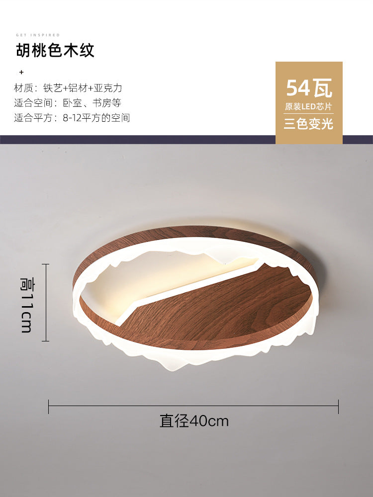 Bedroom ceiling light modern minimalist full spectrum eye protection walnut color retro warm romantic master bedroom room lighting