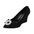 2025 new pointed-toe black heels with square buckle and rhinestone embellishments - french style, stiletto heel, elegant and versatile pumps