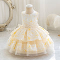 Wholesale children's dresses for export: lace floral tiered princess dress, baby girl's first birthday dress, evening gown